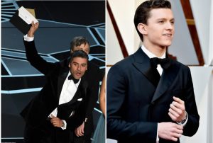 Tom Holland in Piaget Altiplano Skeleton & Oscar Isaac in Piaget Polo S (Image Credit: Getty Images)